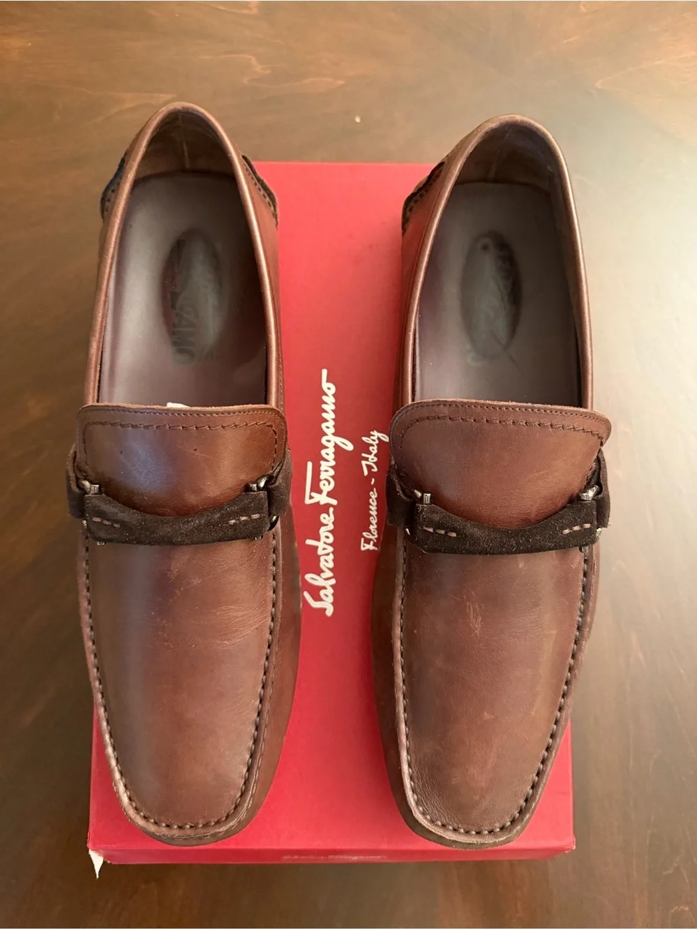 Salvatore Ferragamo Men’s Brown Leather Penny Loafers size 8.5